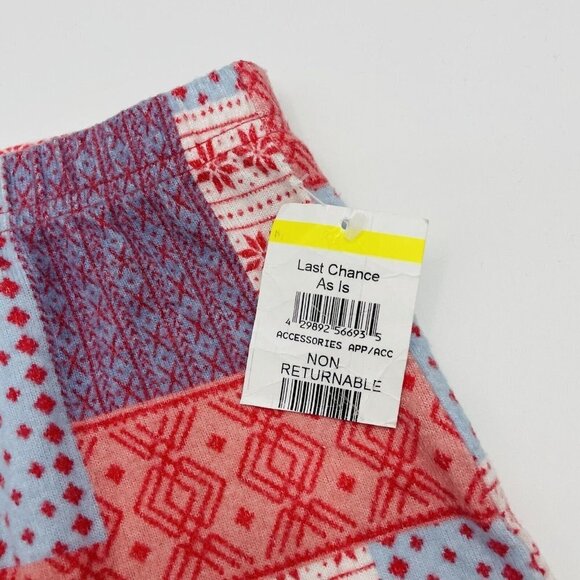 BP Womens Plus Size 3X Snowflake Print Brushed Knit Sleep Shorts Red/Blue 082 - Picture 4 of 6